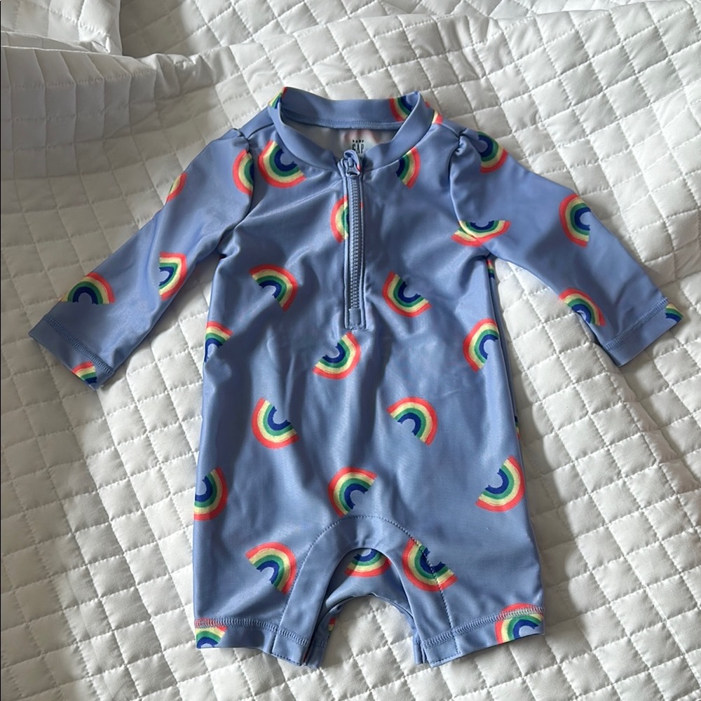GAP Baby Blue Rainbow Print Baby bathing suits